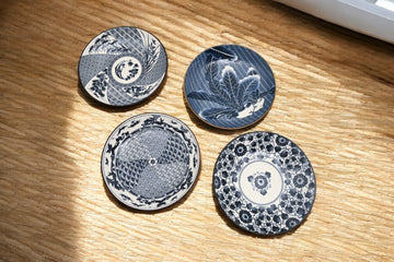 Box of 4 Japanese Style Ceramic Plates | Traditional Dinnerware