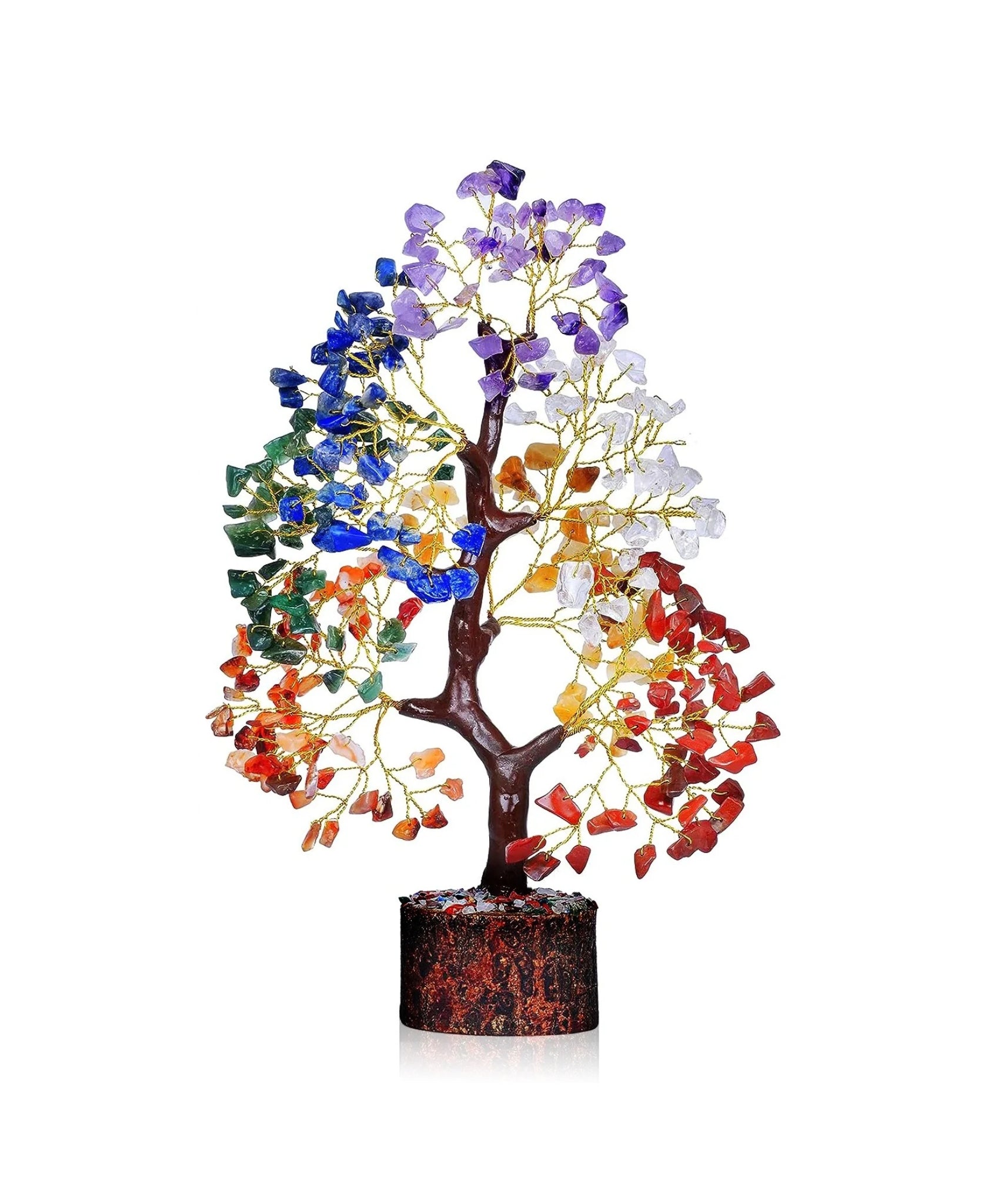 7 Chakra Tree of Life Crystal Healing Tree - Positive Energy Gemstone Feng Shui Decor for Spiritual Home & Office